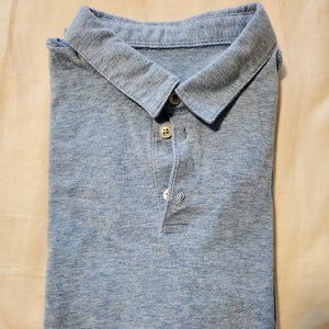 H&M Light Blue Slim Fit 3-Button Cotton Polo Shirt Mens Medium